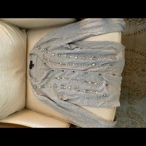 Size small Ann Taylor gray button down sweater, jeweled. Comfortable